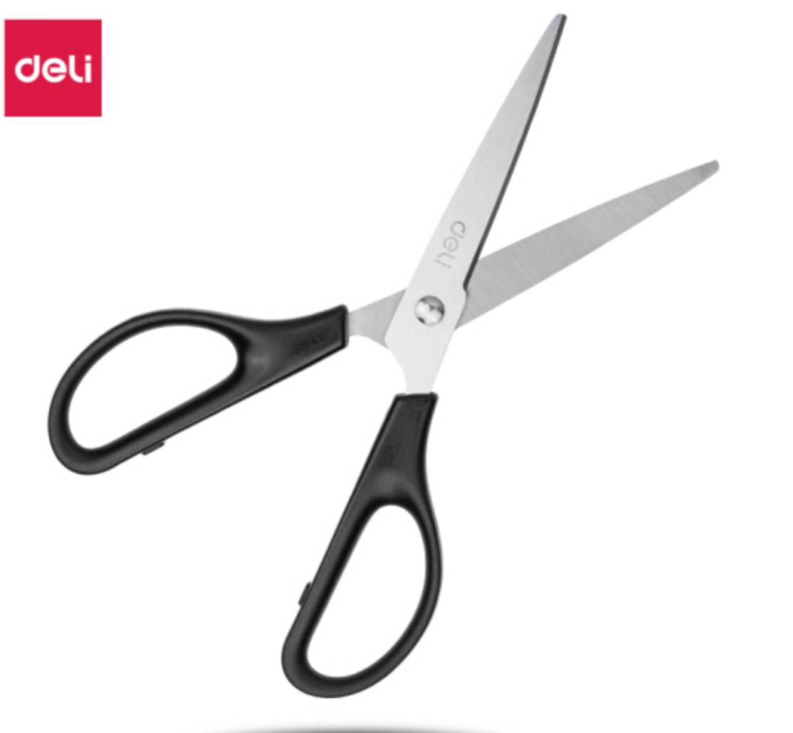 得力(deli)170mm办公家用生活剪刀 1把 办公用品 黑色0603